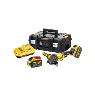   Polizor unghiular fără fir DEWALT 125 mm 18 V fără perie de cărbune (2 x 9,0 Ah baterie + încărcător) DCG418X2