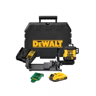   DEWALT Laser cu 3 planuri fără fir (verde) 18 V (1 baterie de 2,0 Ah + încărcător) DCLE34031D1
