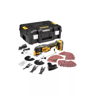   DEWALT Mașină multifuncțională fără fir 18 V fără perie de cărbune (1 x baterie de 1,7 Ah + TSTAK) DCS356E1T