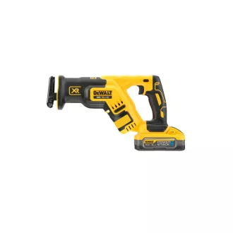   DEWALT Fierăstrău sabie cu baterie 18 V fără perii (2 x 5,0 Ah Power Stack baterie + încărcător + TSTAK)