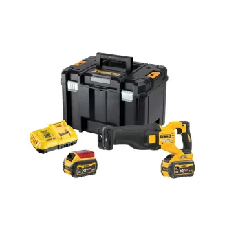   Ferăstrău alternativ cu acumulator DEWALT 18 V fără perie de cărbune (2 x 6,0 Ah baterii + încărcător) DCS389T2