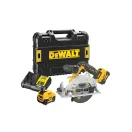 DEWALT Ferăstrău circular fără fir 18 V fără perie de cărbune (2 baterii de 5,0 Ah + încărcător) DCS512P2
