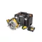 DEWALT Fierăstrău circular pe baterie 18 V, 184 mm, fără perii (2 x 5,0 Ah Power Stack baterie + încărcător + TSTAK)