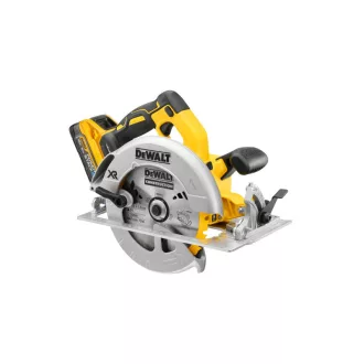   DEWALT Fierăstrău circular pe baterie 18 V, 184 mm, fără perii (2 x 5,0 Ah Power Stack baterie + încărcător + TSTAK)