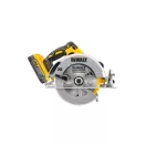 DEWALT Fierăstrău circular pe baterie 18 V, 184 mm, fără perii (2 x 5,0 Ah Power Stack baterie + încărcător + TSTAK)