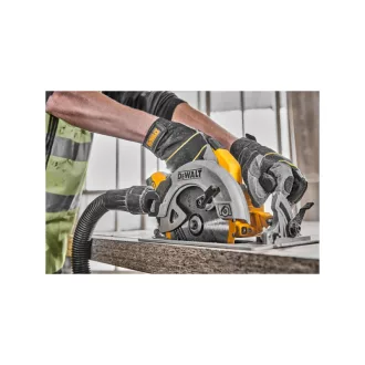   DEWALT Fierăstrău circular pe baterie 18 V, 184 mm, fără perii (2 x 5,0 Ah Power Stack baterie + încărcător + TSTAK)