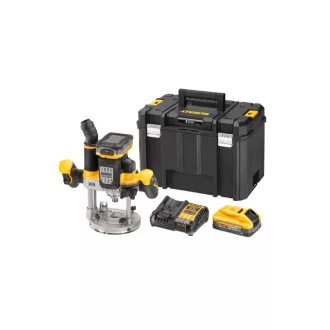   DEWALT Router cu baterie 18 V 12 mm (2 x 5,0 Ah Power Stack baterie + încărcător + TSTAK)
