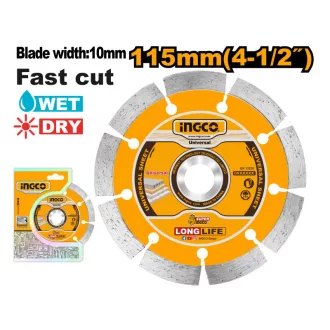  INGCO Disc de tăiere cu diamant 115 x 10 x 22,2 mm segmentat