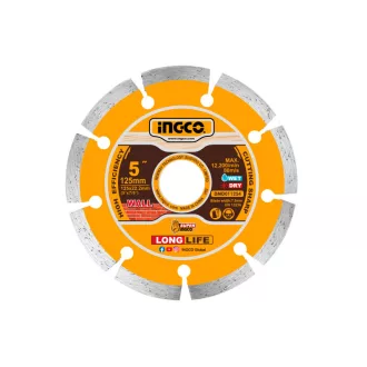   INGCO Disc de tăiere cu diamant 125 x 7,5 x 22,2 mm segmentat