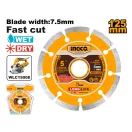 INGCO Disc de tăiere cu diamant 125 x 7,5 x 22,2 mm segmentat