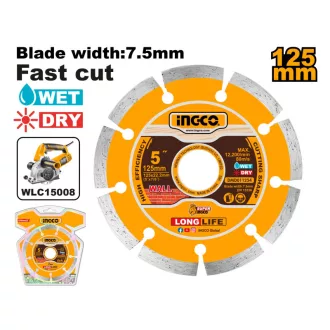   INGCO Disc de tăiere cu diamant 125 x 7,5 x 22,2 mm segmentat