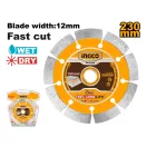 INGCO Disc de tăiere cu diamant 230 x 12 x 22,2 mm segmentat