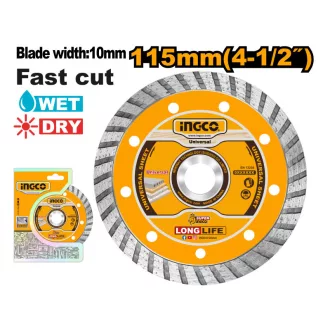 INGCO Disc de tăiere cu diamant 115 x 10 x 22,2 mm turbo