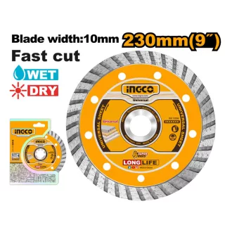 INGCO Disc de tăiere diamantat 230 x 10 x 22,2 mm turbo