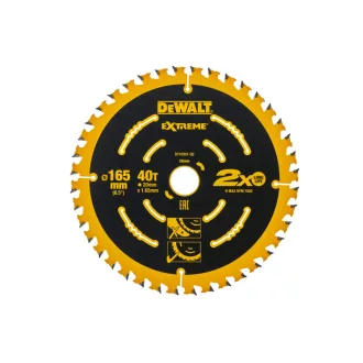   DEWALT EXTREME Disc de tăiere pentru lemn 165 x 20 x 1,65 mm / 40T