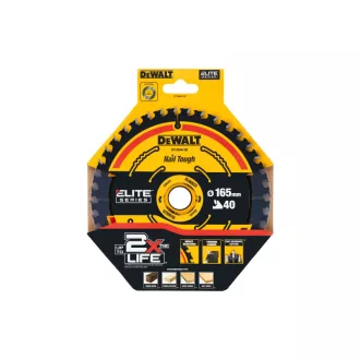   Disc de tăiere pentru lemn DEWALT ELITE 165 x 20 x 1,65 mm / 40T