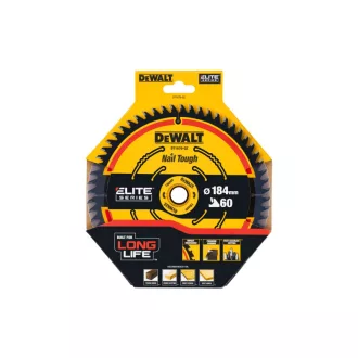  DEWALT ELITE Disc de ferăstrău pentru lemn 184 x 16 x 1,6 mm / 60 dinţi