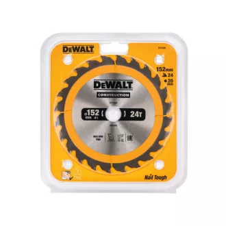   DEWALT CONSTRUCTION Disc de ferăstrău pentru lemn cu cuie 152 x 20 x 2,4 mm / 24 dinți