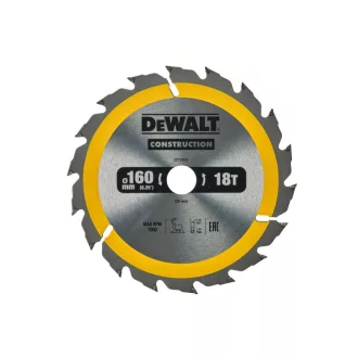   DEWALT CONSTRUCTION Disc de tăiere cu dinți pentru lemn încleiat 160 x 20 x 2,4 mm / 18T