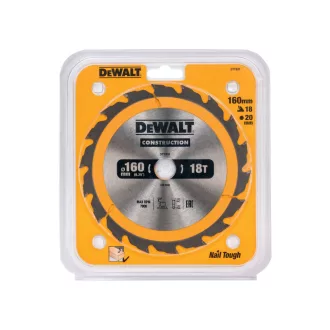  DEWALT CONSTRUCTION Disc de tăiere cu dinți pentru lemn încleiat 160 x 20 x 2,4 mm / 18T