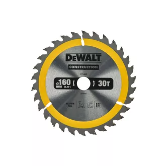   DEWALT CONSTRUCTION Disc de ferăstrău cu dinți pentru lemn 160 x 20 x 2,4 mm / 30 dinți