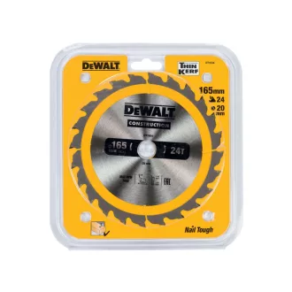   DEWALT CONSTRUCTION Disc de ferăstrău pentru lemn cu cuie 165 x 20 x 1,8 mm / 24 dinți