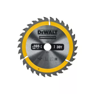   DEWALT CONSTRUCTION Disc de ferăstrău cu dinți pentru lemn 165 x 20 x 2,4 mm / 30T