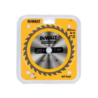  DEWALT CONSTRUCTION Disc de ferăstrău cu dinți pentru lemn 165 x 20 x 2,4 mm / 30T