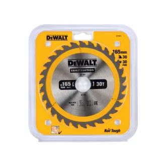   DEWALT CONSTRUCTION Disc de ferăstrău pentru lemn cuie 165 x 30 x 2,4 mm / 30T