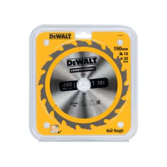   DEWALT CONSTRUCTION Disc de ferăstrău pentru lemn cu cuie 190 x 30 x 2,6 mm / 18T