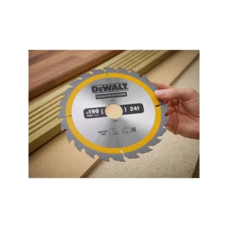   DEWALT CONSTRUCTION Disc de ferăstrău cu dinți pentru lemn 190 x 30 x 2,6 mm / 24T