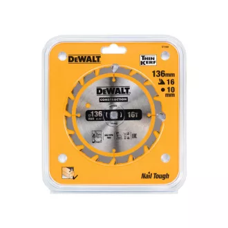   DEWALT CONSTRUCTION Disc de ferăstrău cu dinți pentru lemn 136 x 10 x 1,86 mm / 16T