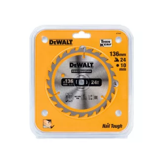   DEWALT CONSTRUCTION Disc de ferăstrău cu dinți pentru lemn 136 x 10 x 1,86 mm / 24 dinți