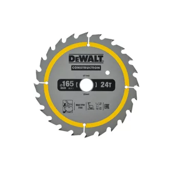   DEWALT CONSTRUCTION Disc de ferăstrău pentru lemn cu cuie 165 x 20 x 1,86 mm / 24T