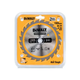   DEWALT CONSTRUCTION Disc de ferăstrău pentru lemn cu cuie 165 x 20 x 1,86 mm / 24T