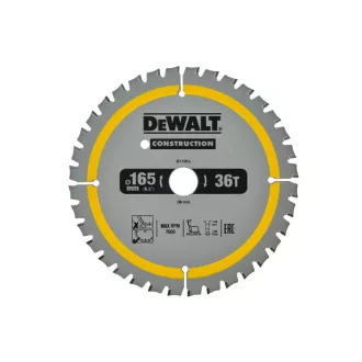   DEWALT CONSTRUCTION Disc de ferăstrău pentru lemn cuie 165 x 20 x 1,86 mm / 36T