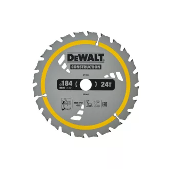   DEWALT CONSTRUCTION Disc de tăiere pentru lemn cu cuie 184 x 20 x 1,79 mm / 24T