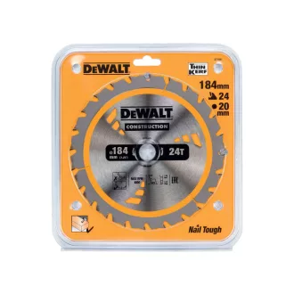  DEWALT CONSTRUCTION Disc de tăiere pentru lemn cu cuie 184 x 20 x 1,79 mm / 24T
