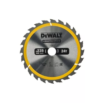   DEWALT CONSTRUCTION Disc de ferăstrău cu dinți pentru lemn cu cuie 235 x 30 x 2,6 mm / 24T