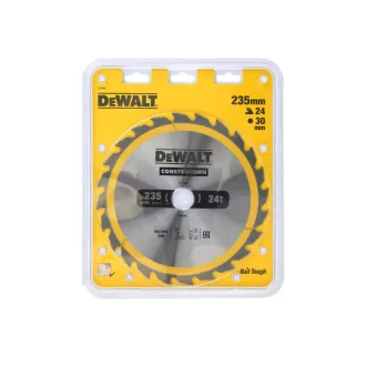  DEWALT CONSTRUCTION Disc de ferăstrău cu dinți pentru lemn cu cuie 235 x 30 x 2,6 mm / 24T