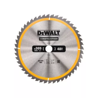   DEWALT CONSTRUCTION Disc de ferăstrău pentru lemn cu cuie 305 x 30 x 3,0 mm / 48T