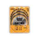 DEWALT CONSTRUCTION Set de discuri de ferăstrău, 3 piese, pentru lemn cu cuie, 250 x 30 x 2,6 mm / 2 x 24T + 48T