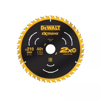   DEWALT EXTREME DISC DE FERĂSTRĂU CU VÂRFURI PENTRU LEMN 210 x 30 x 2,4 mm / 40T