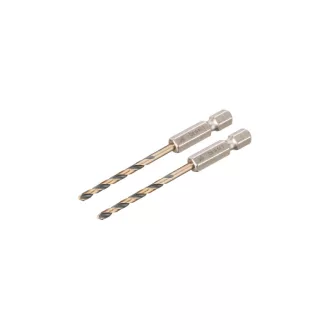   DEWALT BLACK & GOLD Burghiu spiralat HSS 3,0 x 75/26 mm cu prindere 1/4" HEX (set 2 buc)