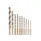 DEWALT BLACK & GOLD Set de burghie spiralat HSS 10 piese (3-12 mm) cu prindere 1/4" HEX