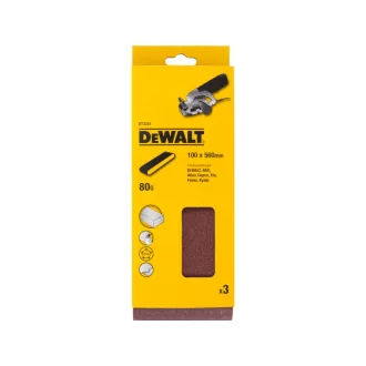 DEWALT Bandă abrazivă 100 x 560 mm / P80 (3 buc)