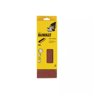 DEWALT Bandă abrazivă 100 x 610 mm / P80 (set 3 buc)