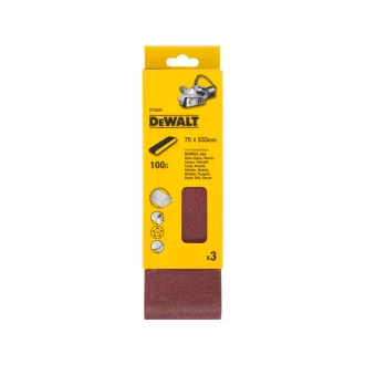 DEWALT Bandă abrazivă 75 x 533 mm / P100 (3 buc)