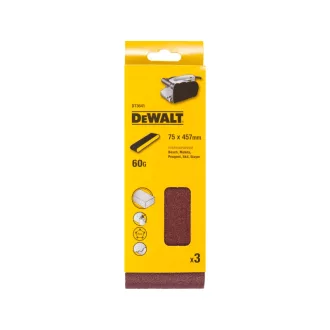 DEWALT Bandă abrazivă 75 x 457 mm / P60 (3 buc)