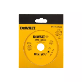   DEWALT Disc diamantat pentru tăiat plăci, umed/uscat 110 x 20 x 1,6 x 8,0 mm continuu